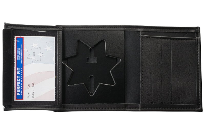 Perfect Fit Shield Wallets Arizona San Francisco Corrections 7 Point Star Hidden Badge and ID Wallet Black Leather cutout 382 - Image 2