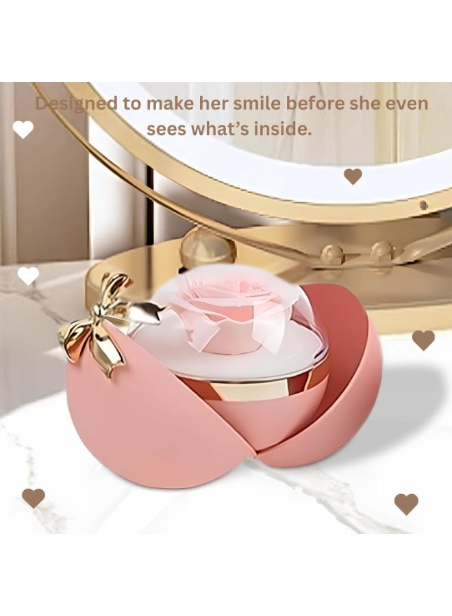 YelaJoy Personalized Jewelry Box with Pink Rose Bridesmaid Gifts Jewelry Case Ring Box Birthday Valentines Day Mothers Day Gifts for Women (PINK) - Image 3