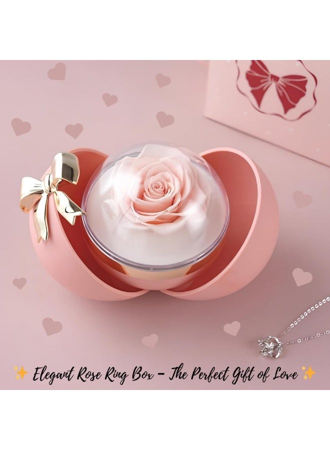 YelaJoy Personalized Jewelry Box with Pink Rose Bridesmaid Gifts Jewelry Case Ring Box Birthday Valentines Day Mothers Day Gifts for Women (PINK) - Image 4