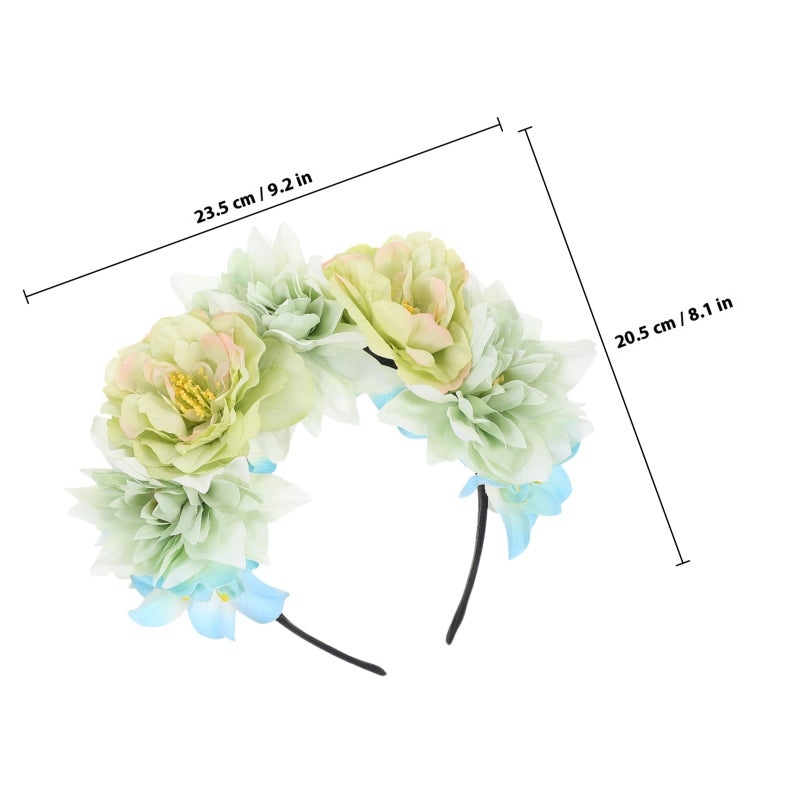 Women Floral Headband Flower Headband Flower Headpiece Decorative Hair Accessory - Image 2