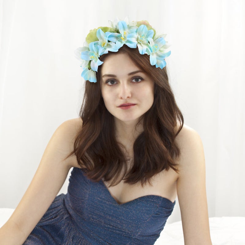 Women Floral Headband Flower Headband Flower Headpiece Decorative Hair Accessory - Image 4