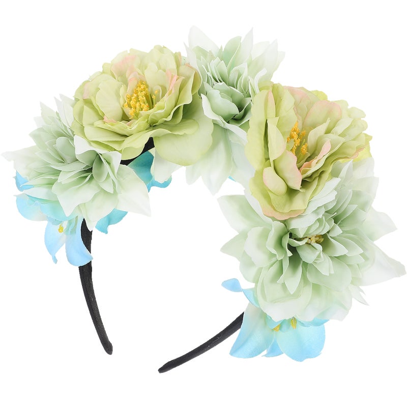 Women Floral Headband Flower Headband Flower Headpiece Decorative Hair Accessory - Image 1