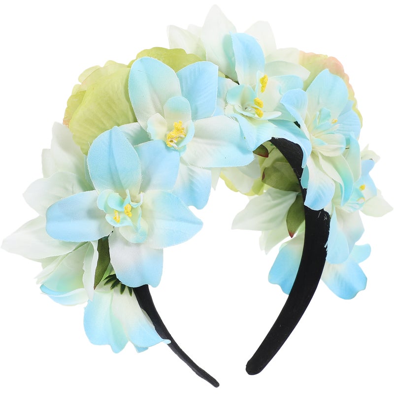 Women Floral Headband Flower Headband Flower Headpiece Decorative Hair Accessory - Image 3