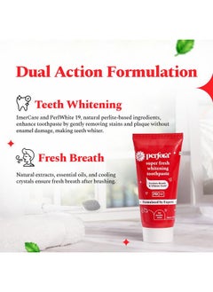 Perfora Super Fresh Toothpaste - 300 G (100G X 3) | Enamel Safe Teeth Whitening Toothpaste For Men & Women | Formulated With Imercare Perl White | Helps Prevent Bad Breath | Sls Free  - Image 4