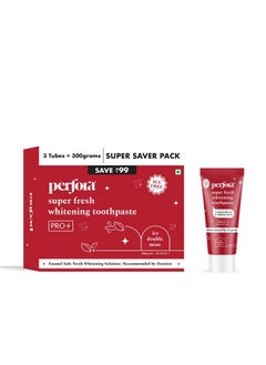 Perfora Super Fresh Toothpaste - 300 G (100G X 3) | Enamel Safe Teeth Whitening Toothpaste For Men & Women | Formulated With Imercare Perl White | Helps Prevent Bad Breath | Sls Free  - Image 1
