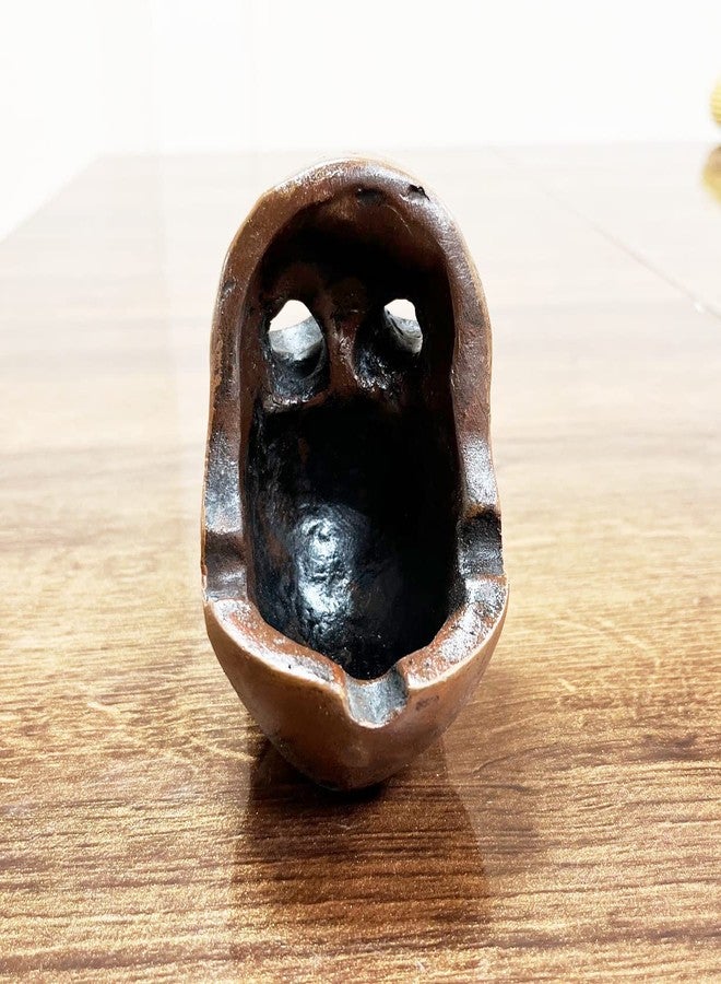 Dequera® > Resin Human Skull Ashtray Home Ornaments for Scary Halloween Decorations, Decorative Skulls, Skeletons Figurines for Bar Accessories, Smoking Room Decor for Smokers (Brown) - Image 5