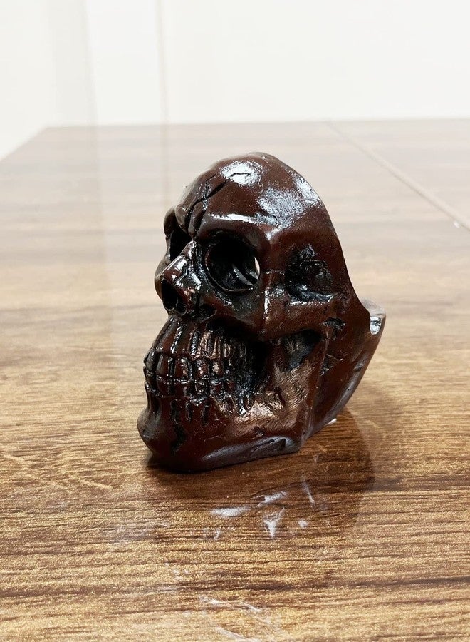 Dequera® > Resin Human Skull Ashtray Home Ornaments for Scary Halloween Decorations, Decorative Skulls, Skeletons Figurines for Bar Accessories, Smoking Room Decor for Smokers (Brown) - Image 4