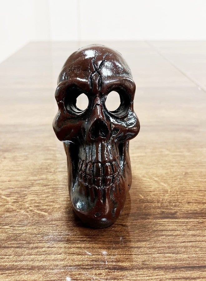Dequera® > Resin Human Skull Ashtray Home Ornaments for Scary Halloween Decorations, Decorative Skulls, Skeletons Figurines for Bar Accessories, Smoking Room Decor for Smokers (Brown) - Image 2