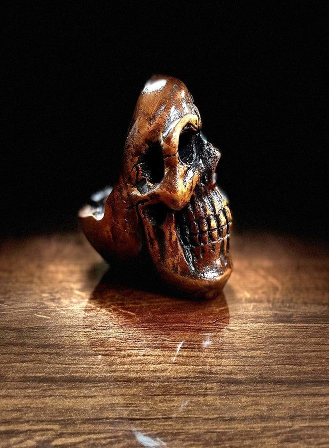 Dequera® > Resin Human Skull Ashtray Home Ornaments for Scary Halloween Decorations, Decorative Skulls, Skeletons Figurines for Bar Accessories, Smoking Room Decor for Smokers (Brown) - Image 1