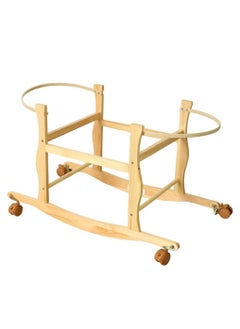 BABYCARA 2 in 1 Infant Wicker Moses Basket Waffle Bedding Cot and Rocking Stand with Wheels For Newborn  - Image 5