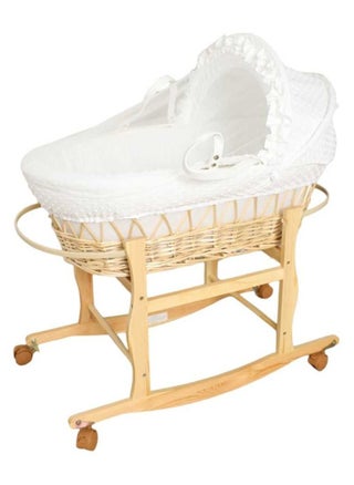 2 in 1 Infant Wicker Moses Basket Waffle Bedding Cot and Rocking Stand with Wheels For Newborn - pzsku/ZB46729760EAFABE2C110Z/45/_/1692181913/38a6cae5-d4a3-4d53-84df-a6100b73cf4b