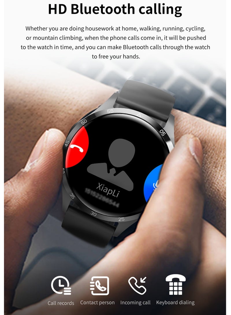 AROAQ GT4 Pro Smart Watch, 300mah Large Capacity Battery Bluetooth Wireless Charging Smart Watch, IP68 Waterproof 1.53" Display Smart Business Watch With Heart Rate Blood Pressure Monitor, (Black and Brown) - Image 4