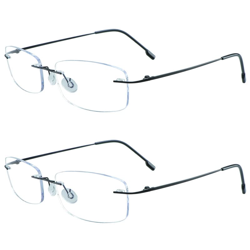 YEIN Blue Light Blocking Glasses, Anti Eyestrain, TV Glasses for Women Men(Black + black,+0.00) - Image 1