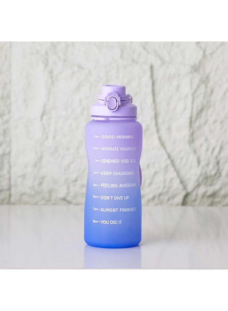 DANUBE HOME زجاجة ألبيين أكوا جيم – زجاجة ماء متينة ومضادة للتسرب للاستخدام في اللياقة البدنية، وصالة الألعاب الرياضية، والأنشطة الخارجية – خالية من BPA، زجاجة رياضية قابلة لإعادة الاستخدام لنمط حياة نشط L11.3xW30.5Cm 2200ml بنفسجي - Image 1