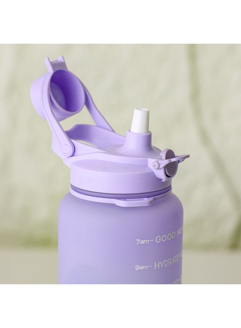 DANUBE HOME زجاجة ألبيين أكوا جيم – زجاجة ماء متينة ومضادة للتسرب للاستخدام في اللياقة البدنية، وصالة الألعاب الرياضية، والأنشطة الخارجية – خالية من BPA، زجاجة رياضية قابلة لإعادة الاستخدام لنمط حياة نشط L11.3xW30.5Cm 2200ml بنفسجي - Image 2