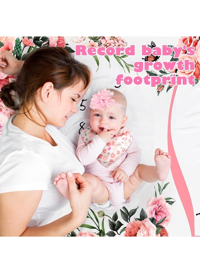 Chumia Chumia 6 Pcs Monthly Baby Milestone Blanket for Girl Boy Set Newborn Growth Chart Blanket with Bandana Frame Headband - Image 5