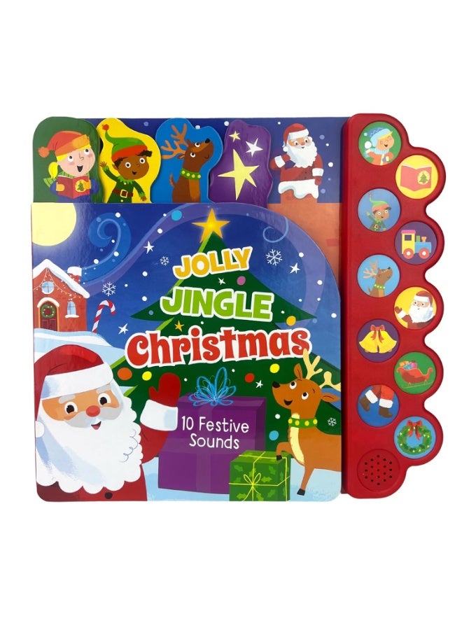 جولي جينغل – كتاب أصوات عيد الميلاد للأطفال بـ10 أزرار (كتاب تفاعلي للأطفال يحتوي على 10 أصوات احتفالية لعيد الميلاد) - Image 1