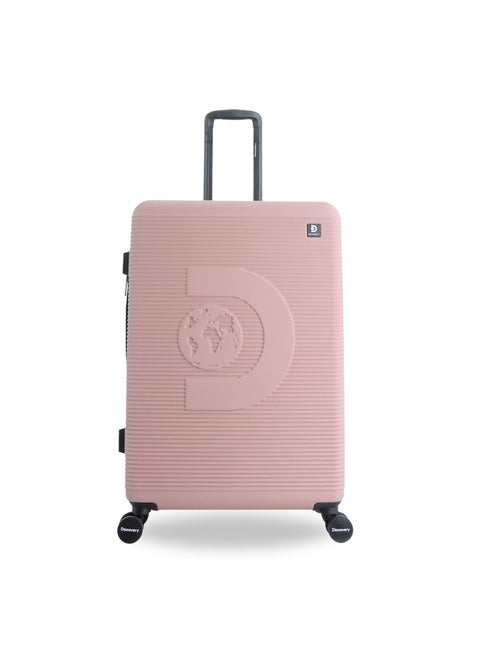 Discovery Eclipse ABS Hardside Checked Travel Luggage, Durable Lightweight 4 Double Wheel Expandable Trolley Bag, Extra Secure Combination Lock, 28" Suitcase, Check-In Large Trolley - Pink.