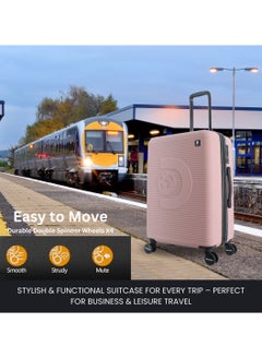 Discovery Discovery Eclipse ABS Hardside Checked Travel Luggage, Durable Lightweight 4 Double Wheel Expandable Trolley Bag, Extra Secure Combination Lock, 28" Suitcase, Check-In Large Trolley - Pink.  - Image 2