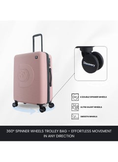Discovery Discovery Eclipse ABS Hardside Checked Travel Luggage, Durable Lightweight 4 Double Wheel Expandable Trolley Bag, Extra Secure Combination Lock, 28" Suitcase, Check-In Large Trolley - Pink.  - Image 4
