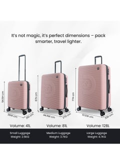 Discovery Discovery Eclipse ABS Hardside Checked Travel Luggage, Durable Lightweight 4 Double Wheel Expandable Trolley Bag, Extra Secure Combination Lock, 28" Suitcase, Check-In Large Trolley - Pink.  - Image 5