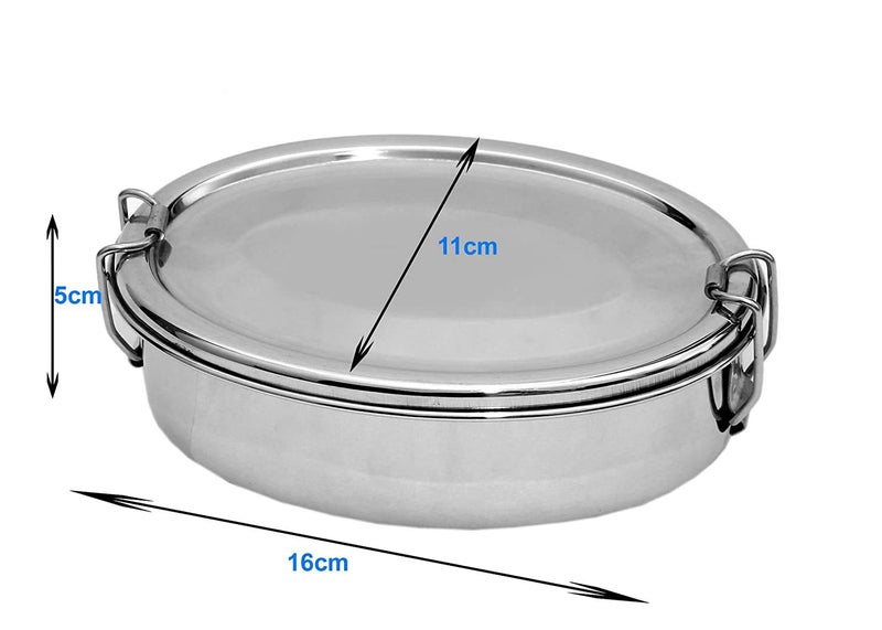 Dharam Paul Traders Stainless Steel Lunch Box,Oval Shaped,Big. - Image 3