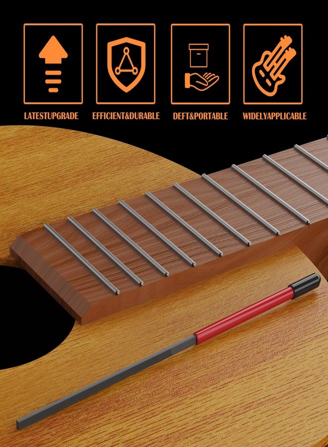 Vacaboro Fret End Dressing File, Fix Sharp Guitar Fret Ends - Professional Luthier Tool - Double-Side Fret File - Fret Crowning File for Rounding, Shaping, and Deburring, Works on All Frets, with Clean Brush - Image 5