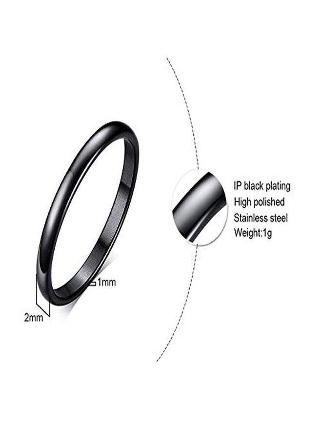 JAJAFOOK 4PCS/Set 2mm Stacking Rings for Women Stackable Thin Band Knuckle Finger Stacking Plain Ring, Size 9 - Image 2