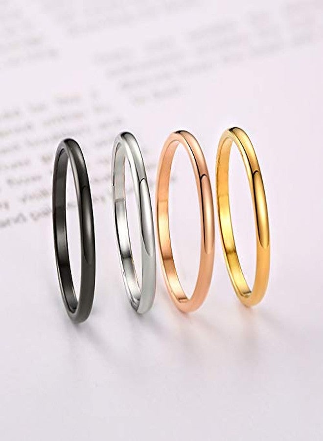 JAJAFOOK 4PCS/Set 2mm Stacking Rings for Women Stackable Thin Band Knuckle Finger Stacking Plain Ring, Size 9 - Image 3