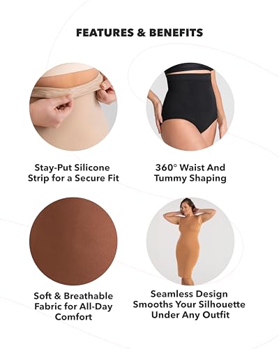 SHAPERMINT Shapewear Tummy Control Panty - Shapewear for Women, Body Shaper Tummy Control Underwear for Women, Plus Size Nude - Image 5