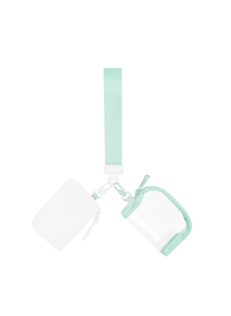 Generic 2024 New Lulu Wristlet Mini Coin Purse Wallet White/mint green transparent 