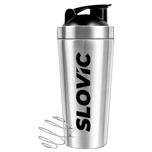 SLOVIC Steel Shaker For Gym [750 ML] | Gym Bottles For Men | Gyms Shaker for Men | Odor Free Protein Shaker Bottle For Protein Shake, Leakproof Stainless Steel Shakers Bottle For Exercise - Image 1