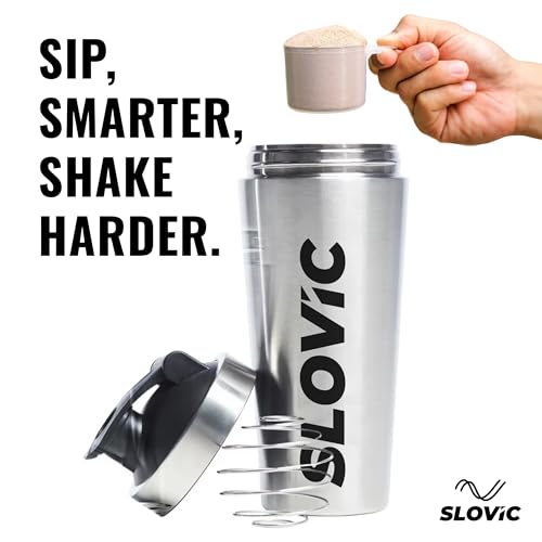 SLOVIC Steel Shaker For Gym [750 ML] | Gym Bottles For Men | Gyms Shaker for Men | Odor Free Protein Shaker Bottle For Protein Shake, Leakproof Stainless Steel Shakers Bottle For Exercise - Image 4