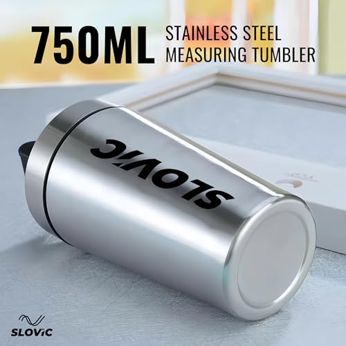 SLOVIC Steel Shaker For Gym [750 ML] | Gym Bottles For Men | Gyms Shaker for Men | Odor Free Protein Shaker Bottle For Protein Shake, Leakproof Stainless Steel Shakers Bottle For Exercise - Image 5