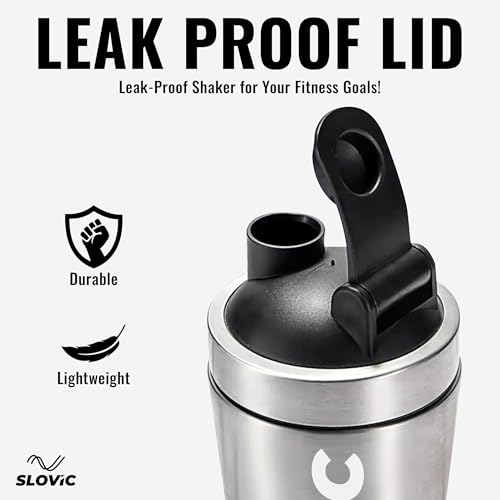 SLOVIC Steel Shaker For Gym [750 ML] | Gym Bottles For Men | Gyms Shaker for Men | Odor Free Protein Shaker Bottle For Protein Shake, Leakproof Stainless Steel Shakers Bottle For Exercise - Image 3