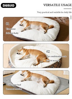 DUNISO Dog Bed, Non-Slip Pet Sofa Lounger Puppy Couch Removable Machine Washable Cover Cushion Big Cat Kennel Cot, Medium Large Adult Dogs Kitten Sleeping Mattress  - Image 3