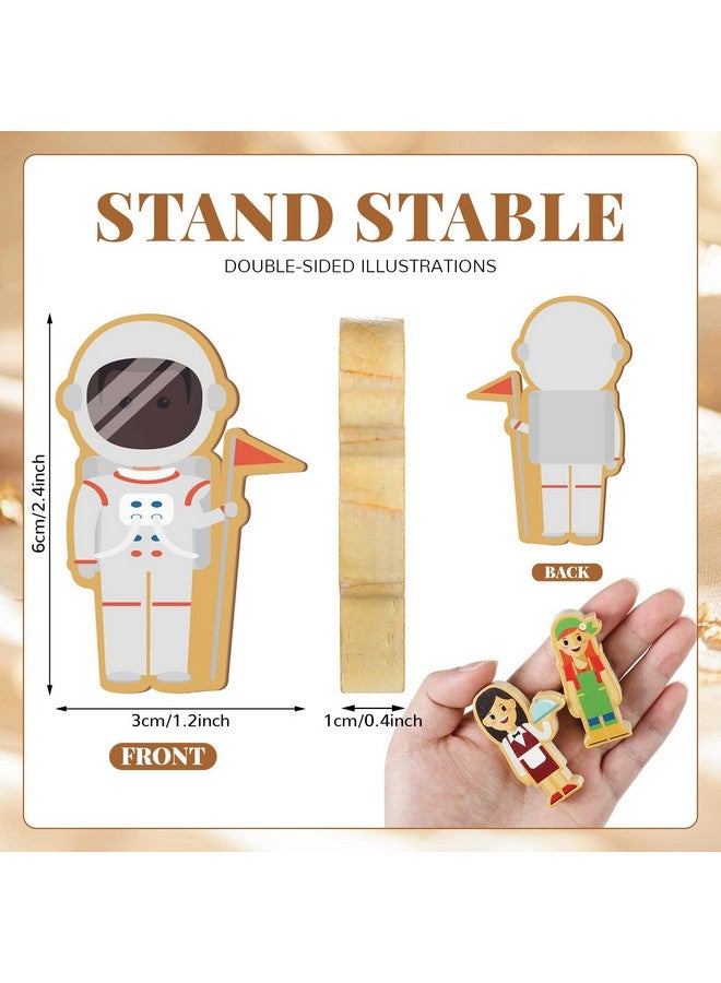 Kathfly 36 Pcs Wooden Community Helpers Community Wooden Toy Preschool Little Professionals Block Character Set Multicultural Career Figurines Creative Play Social Emotional Learning Wood People Toy - Image 2