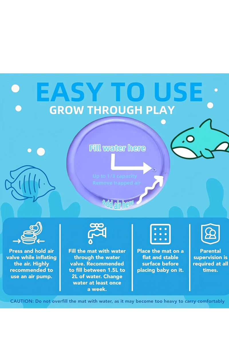 ممز بلانيت سجاده  مائيه الحجم الكبير 100 * 100 سم من ممز بلانيت  ،العاب اطفال حديثي الولاده تساعد علي تقويه عضلات الرقبه و الزحف حتي سن 5 سنوات ، مركز نشاط كبير جدا متعدد المراحل للاطفال والالعاب الحسية، سجاده لعب قابل للنفخ، هدية تحفيز بصري للاولاد والبنات, العاب للاطفال من سن 3 شهور ، العاب للبيبي_ سجاده اطفال ، العاب اطفال - Image 4