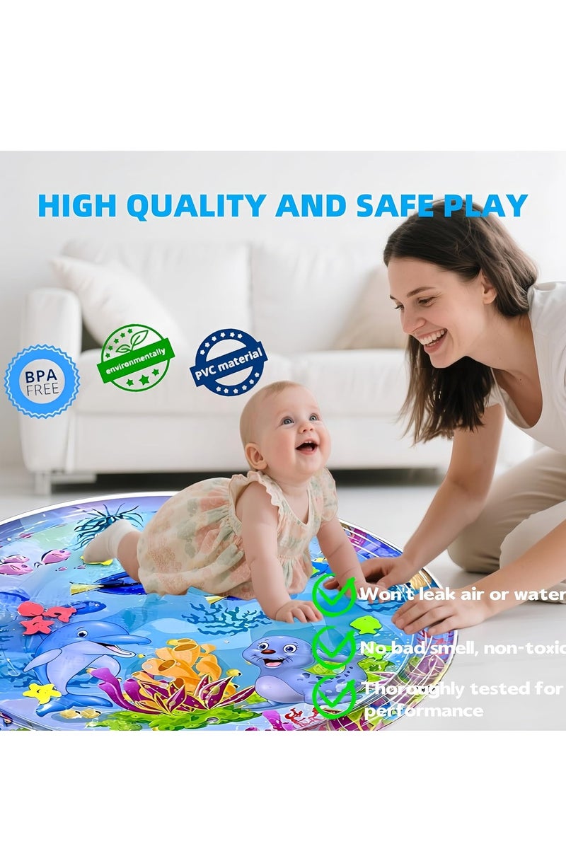 ممز بلانيت سجاده  مائيه الحجم الكبير 100 * 100 سم من ممز بلانيت  ،العاب اطفال حديثي الولاده تساعد علي تقويه عضلات الرقبه و الزحف حتي سن 5 سنوات ، مركز نشاط كبير جدا متعدد المراحل للاطفال والالعاب الحسية، سجاده لعب قابل للنفخ، هدية تحفيز بصري للاولاد والبنات, العاب للاطفال من سن 3 شهور ، العاب للبيبي_ سجاده اطفال ، العاب اطفال - Image 5