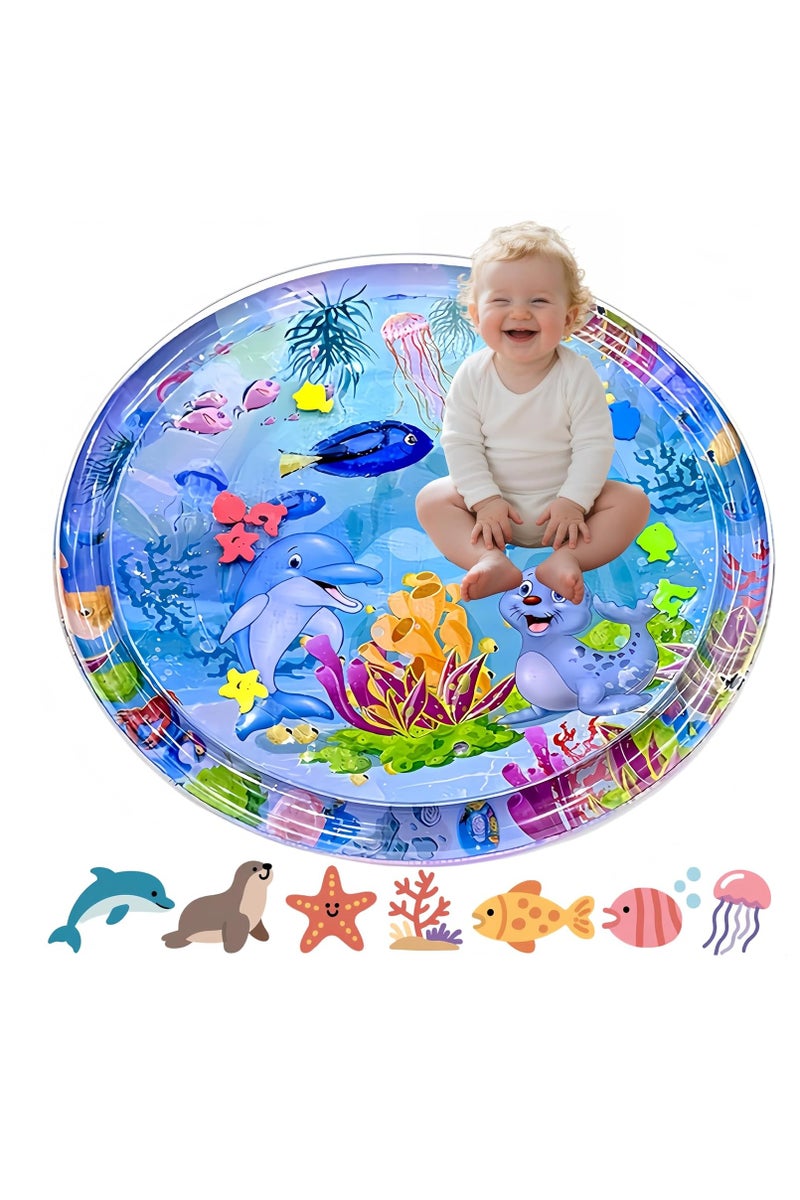 ممز بلانيت سجاده  مائيه الحجم الكبير 100 * 100 سم من ممز بلانيت  ،العاب اطفال حديثي الولاده تساعد علي تقويه عضلات الرقبه و الزحف حتي سن 5 سنوات ، مركز نشاط كبير جدا متعدد المراحل للاطفال والالعاب الحسية، سجاده لعب قابل للنفخ، هدية تحفيز بصري للاولاد والبنات, العاب للاطفال من سن 3 شهور ، العاب للبيبي_ سجاده اطفال ، العاب اطفال - Image 1