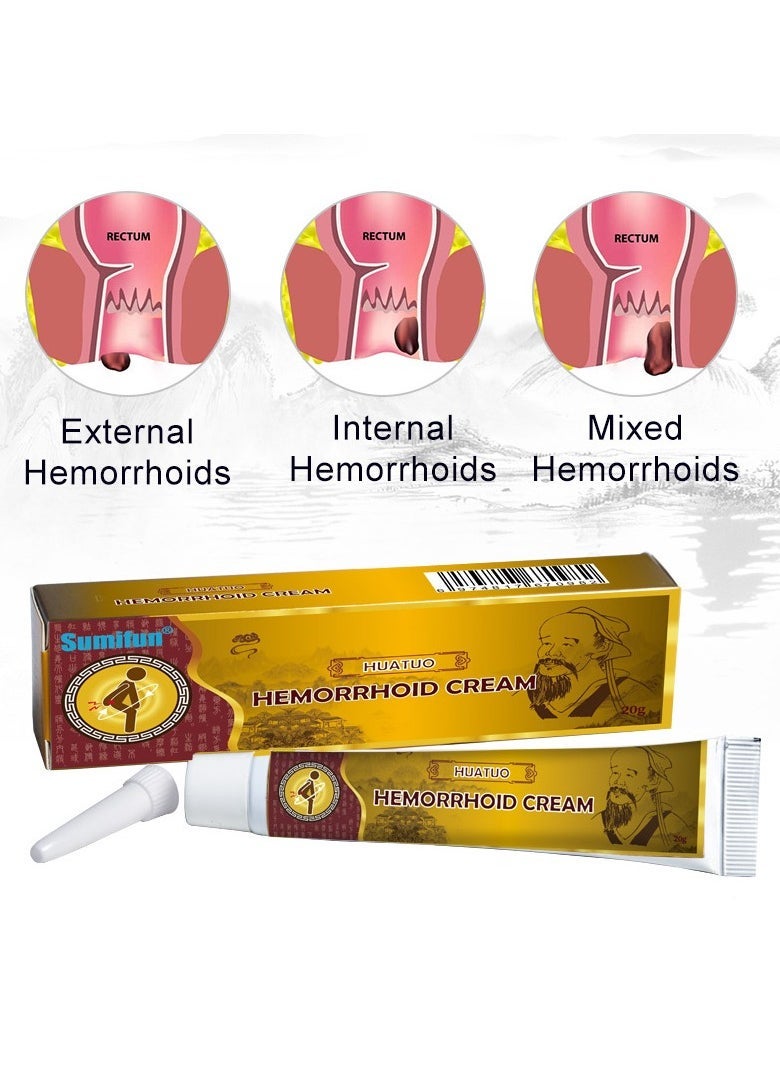 Sumifun 3-PACK Hemorrhoid Cream, Hemorrhoid & Fissure Ointment, Antibacterial Cream - Chinese Herbal Hemorrhoids Cream Hemorrhoid Symptom Ointment 20g*3 - Image 2