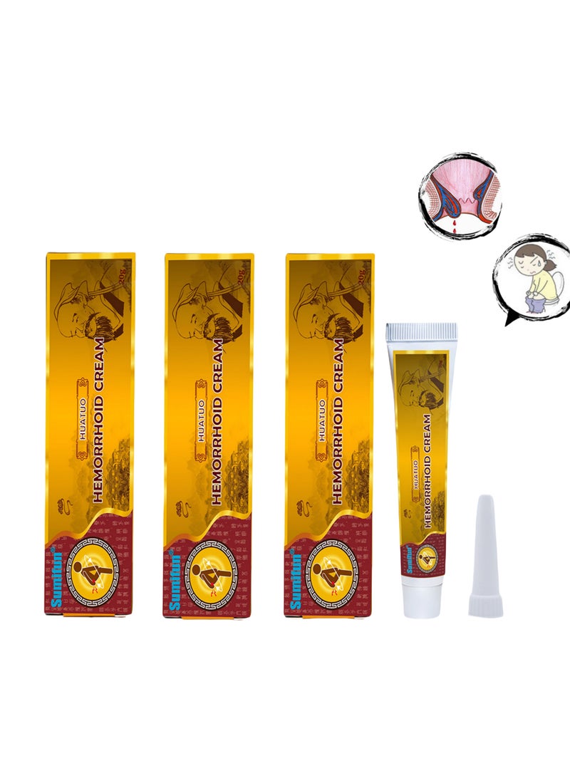 Sumifun 3-PACK Hemorrhoid Cream, Hemorrhoid & Fissure Ointment, Antibacterial Cream - Chinese Herbal Hemorrhoids Cream Hemorrhoid Symptom Ointment 20g*3 - Image 1