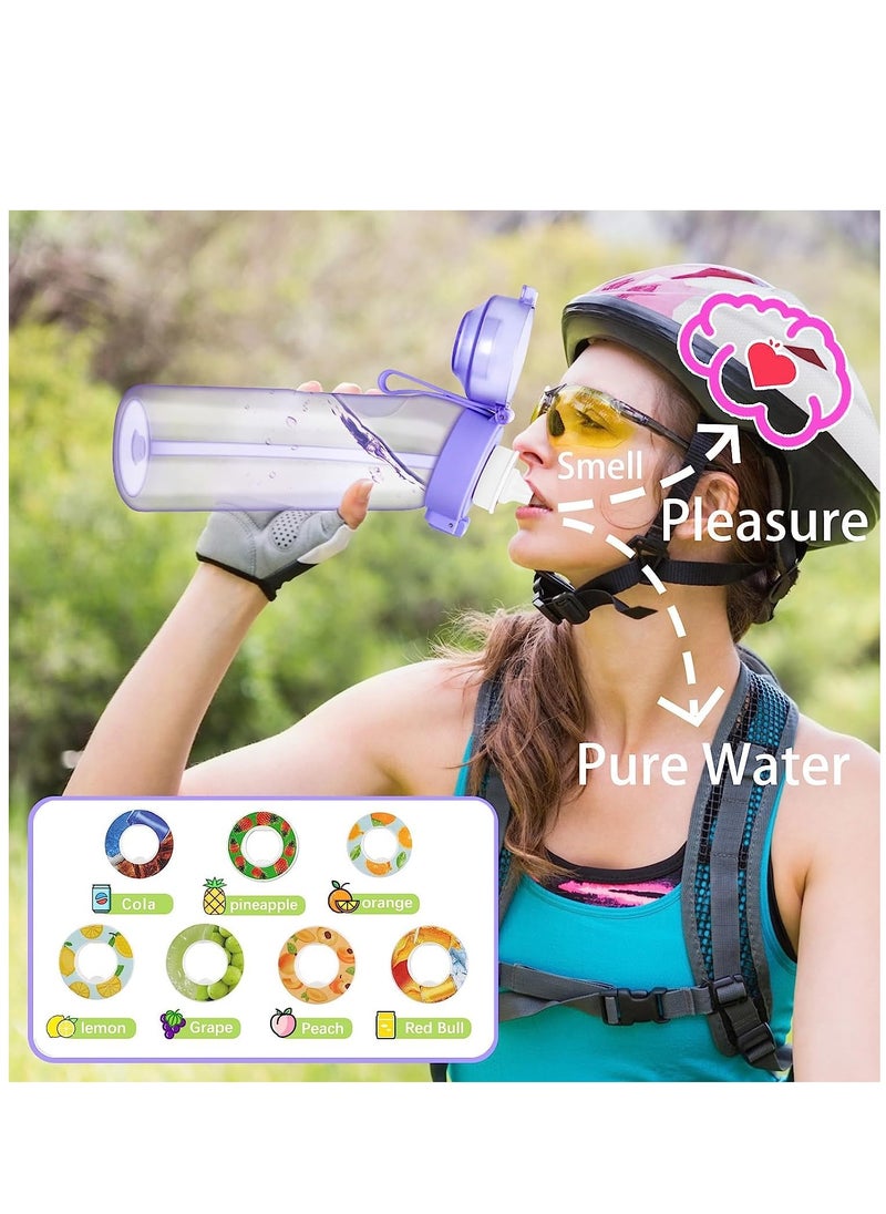 Arabest - Sports Air Water Bottle BPA Free Starter up Set Drinking Bottles 650ML Fruit Fragrance Water Bottle with 7 Flavour pods%0 Sugar Water Cup for Gym and Outdoor Gift (Black) - Image 1