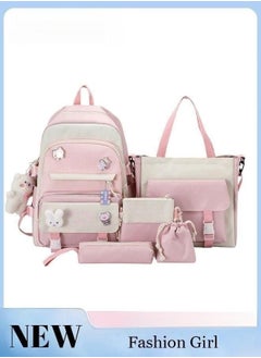 MIXDE 5-Piece Set of Backpack Fashion Women's New Oxford Cloth Backpack Junior High School School Student Bag  - Image 1