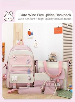 MIXDE 5-Piece Set of Backpack Fashion Women's New Oxford Cloth Backpack Junior High School School Student Bag  - Image 2