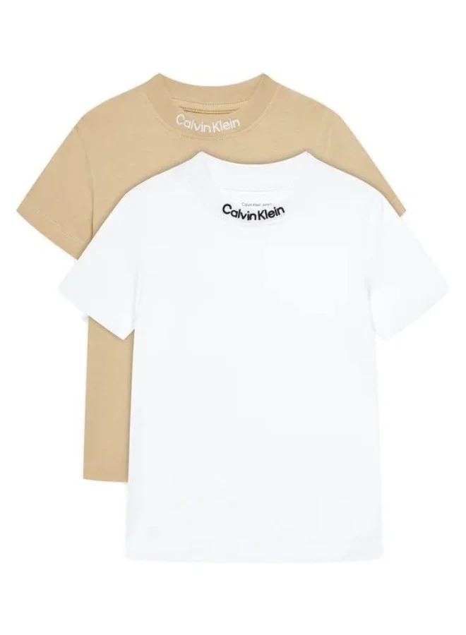 كالفن كلاين جينز Kids 2 Pack Logo Crew Neck T-Shirt