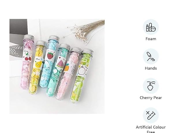 Urban Festivities Urban Festivities 6Pcs Travel Soft Paper Soap Flower Design Tube Shape Bottle AssortedRandom Colour  - Image 3