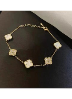 NCVI Women's 18k Gold White Petal Bracelet, High Quality Jewellery  - Image 2