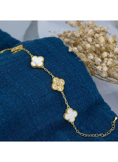 NCVI Women's 18k Gold White Petal Bracelet, High Quality Jewellery  - Image 3