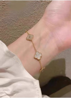 NCVI Women's 18k Gold White Petal Bracelet, High Quality Jewellery  - Image 4